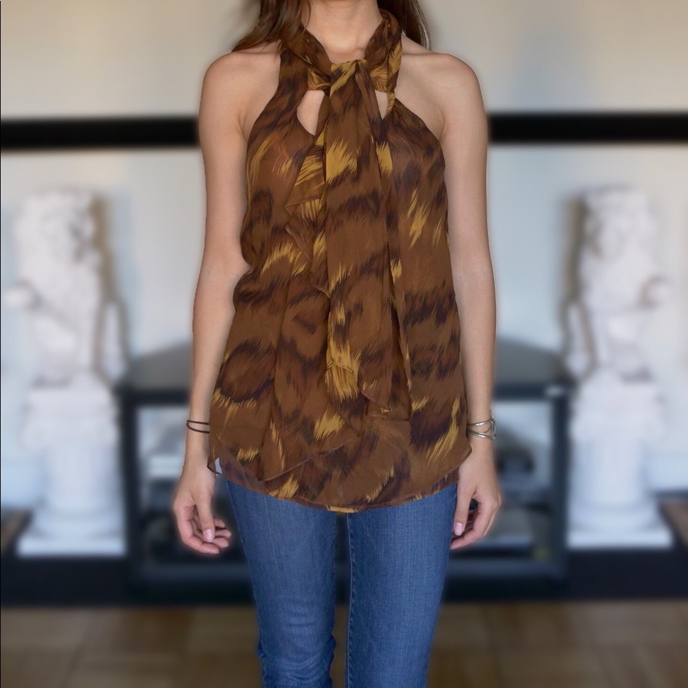 DVF leopard multi-wrap functionality blouse - Picture 3 of 5
